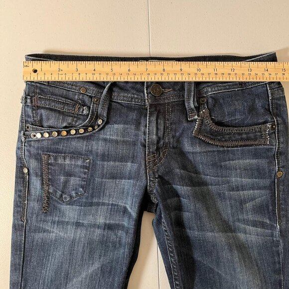 Jimmy Taverniti So Bootcut Low Rise Studded Jeans Size 27 - Picture 9 of 16